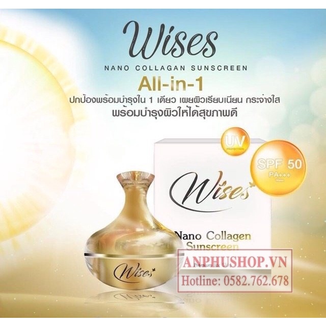 Kem dưỡng trắng da chống nắng Wise Nano Collagen Thái Lan - Hàng chính hãng