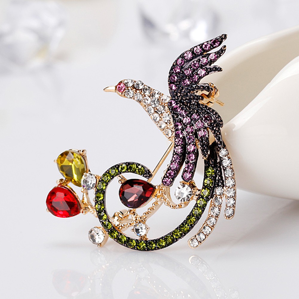 Trâm cài thiết kế hình chim phượng hoàng đính đá thanh lịch