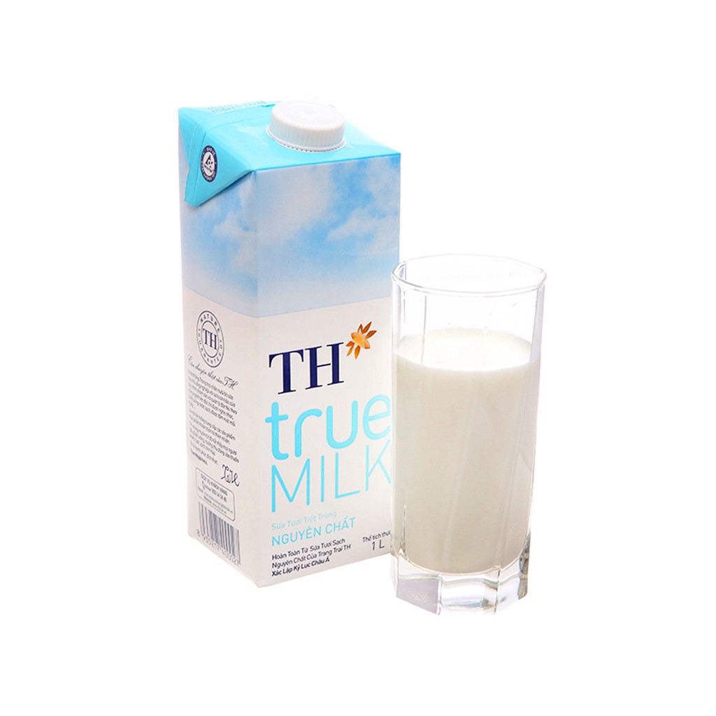 Sữa tươi tiệt trùng nguyên chất không đường TH true MILK hộp 1 lít