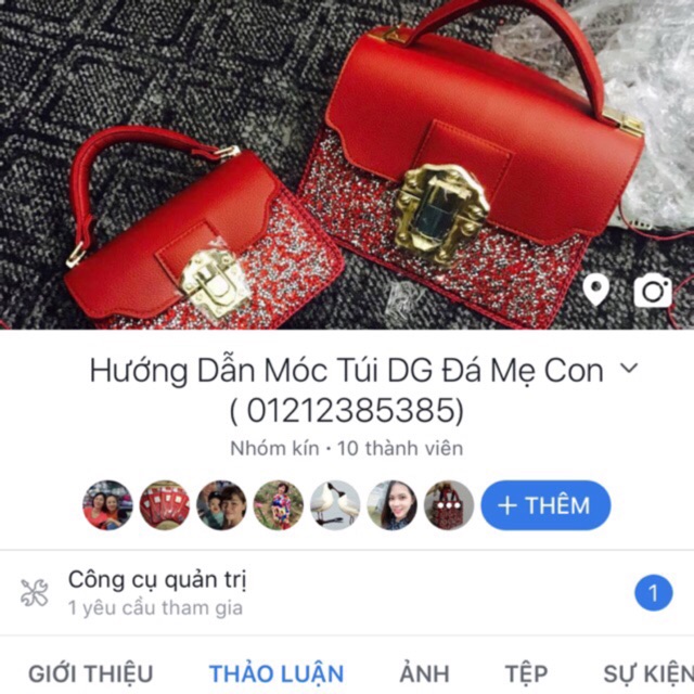 Set làm túi DG đá phối da sz 19