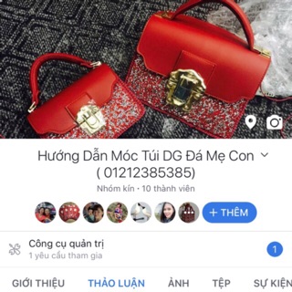 Set làm túi DG đá phối da sz 19