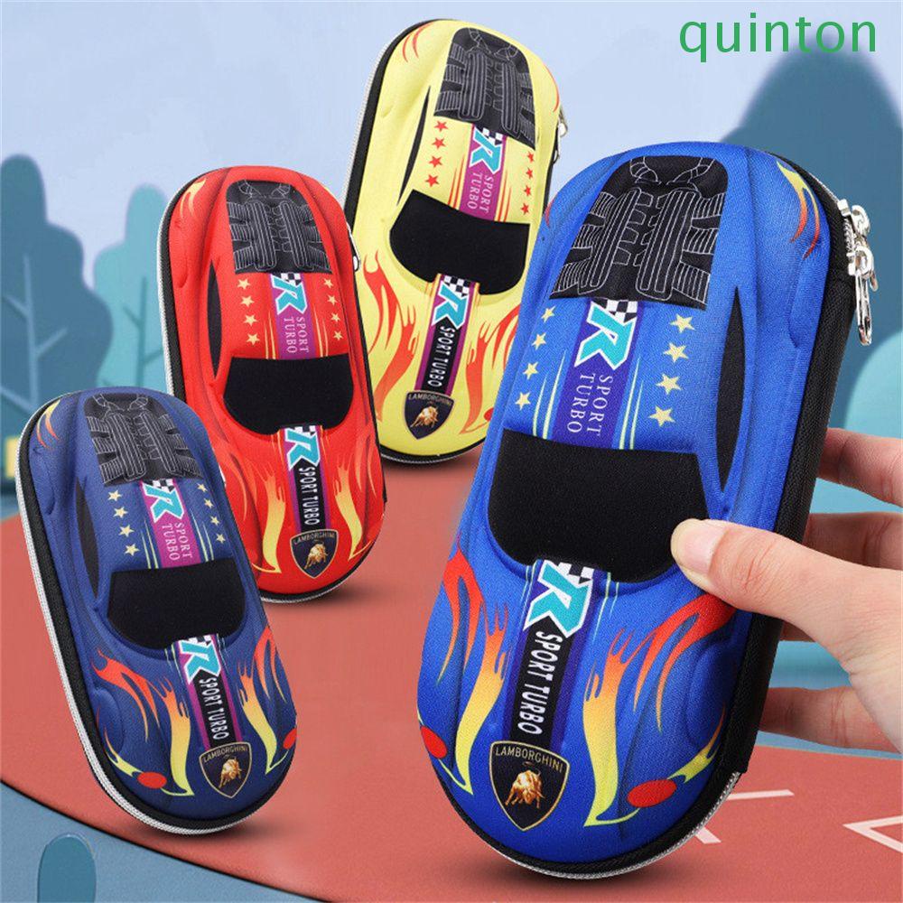 Hộp Đựng Bút Hình Xe Đua QUINTON Hoạt Hình Chống Thấm Nước Cho Bé Trai Ốp
