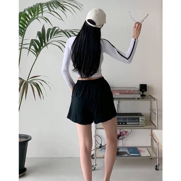Bộ bơi nữ , bikini dài tay quần đùi ống rộng phong cách Hàn (có sẵn)
