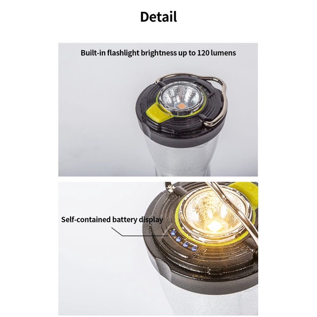 2022 New Mini Cắm Trại Ánh Sáng GZ Ngoài Trời Di Động Có Thể Sạc Lại Nâng Cấp LED Ngọn Hải Đăng Đèn Pin USB - ELLE
