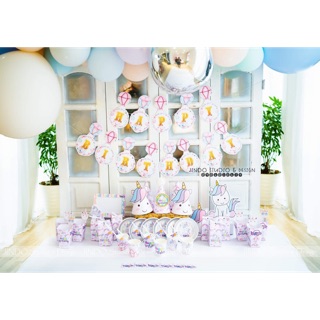 Set trang trí sinh nhật chủ đề unicorn