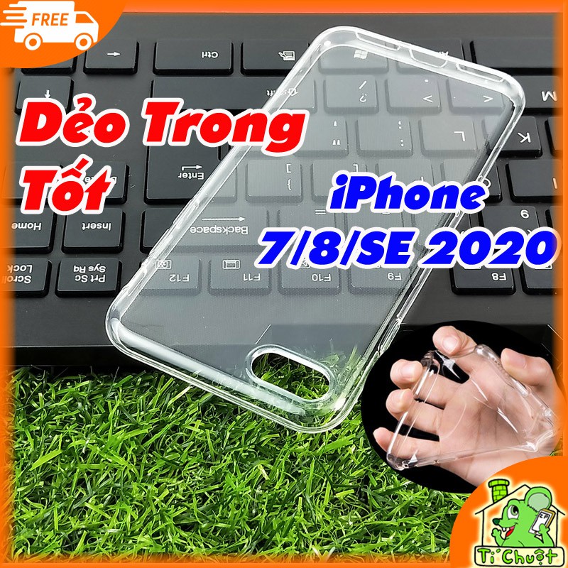 Ốp lưng iPhone 7/ 8/ SE 2020 Silicon Dẻo Trong Suốt