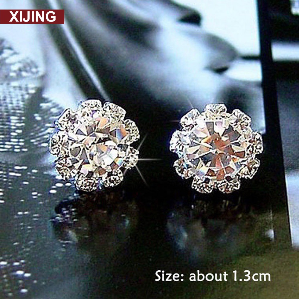 Bông tai hình hoa hướng dương đính đá thời trang cho nữ