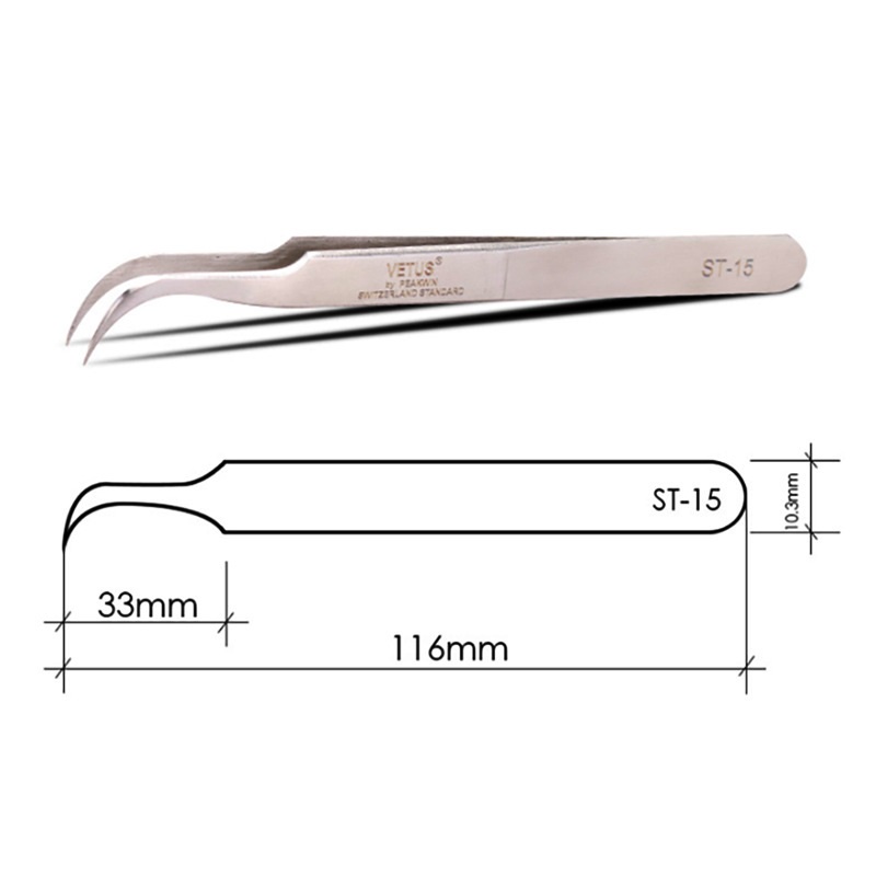 Nhíp gắp mi nối bằng thép không gỉ VETUS TWEEZERS