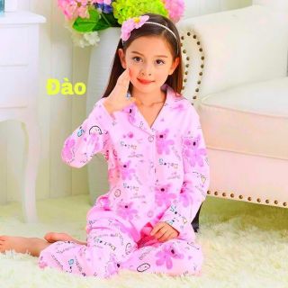 Bộ pijama thun coton, shop quần áo bé gái, bộ thun cotom pijama