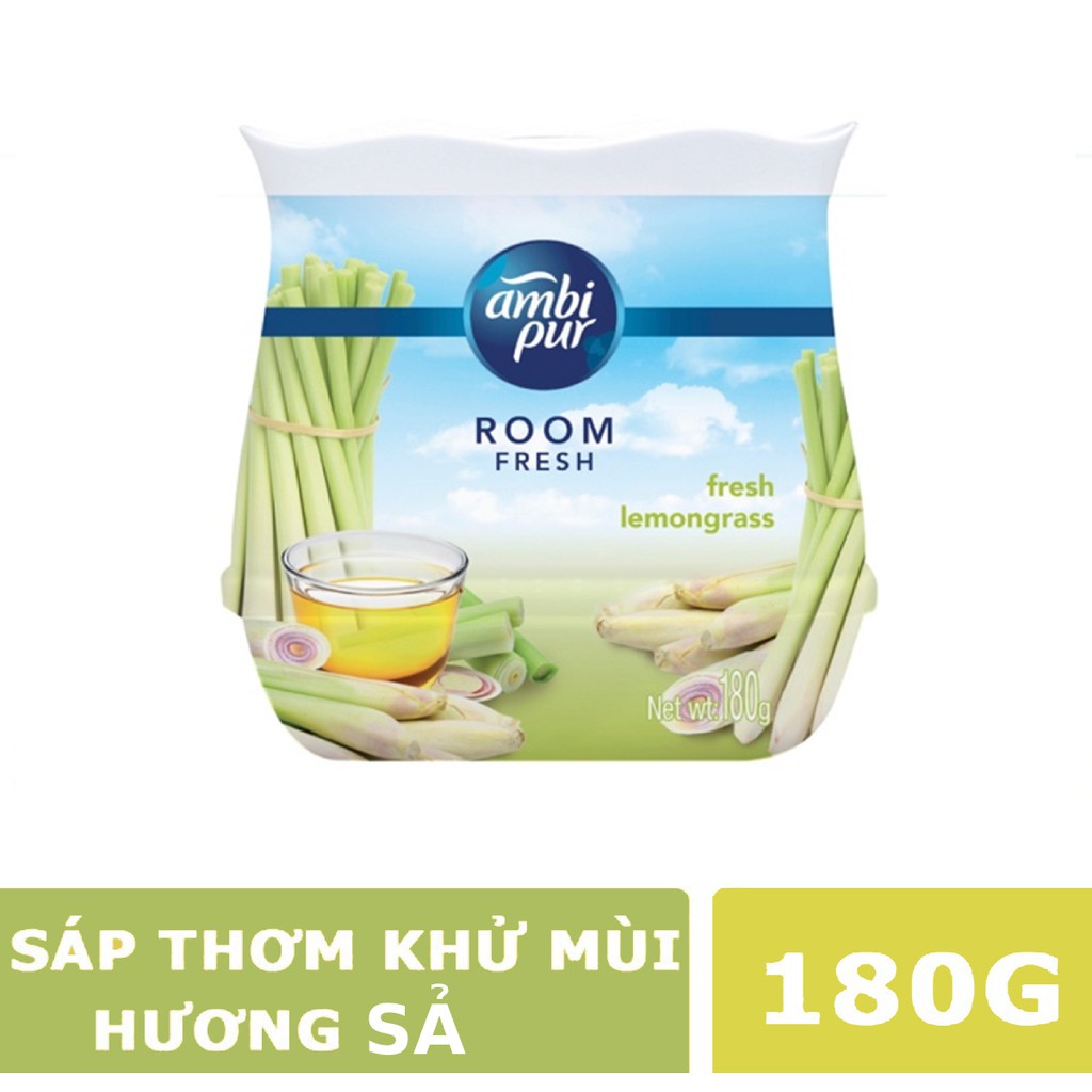 Nhập AFFINS20K [Giảm ngay 20K đơn từ 99K]Sáp thơm khử mùi cao cấp Ambi Pur 180g hương Sả- NPP AN NHIÊN