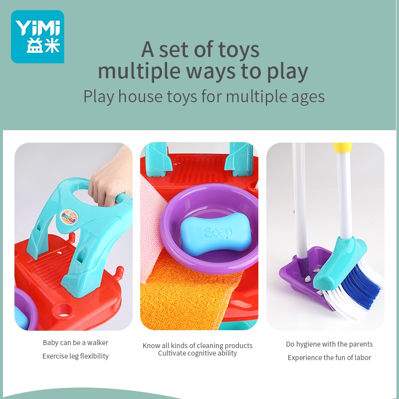 YIMI Bộ Đồ Chơi Hút Bụi + Chổi + Đồ Chơi Mô Phỏng Vệ Sinh Cho Trẻ Em