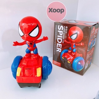 ĐỒ CHƠI NGƯỜI NHỆN CƯỠI XE THĂNG BẰNG XOAY 360 QUẨY NHẠC VÀ PHÁT SÁNG (SP001666 ) SHOP YẾN SHOP KIDSS