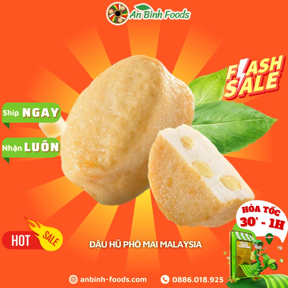 Đậu hũ phô mai Malaysia - Tàu hũ đậu phụ phô mai -Cheese fish tofu - Viên thả lẩu malaysia 500g - An bình food