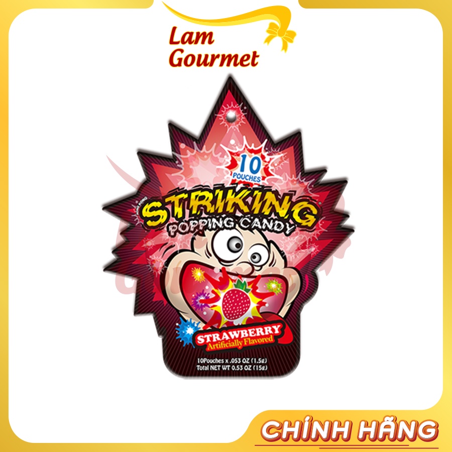 Combo 5 Gói Kẹo Nổ Trái Cây Striking Popping Candy Hong Kong Ngẫu Nhiên 15g - Lam Gourmet