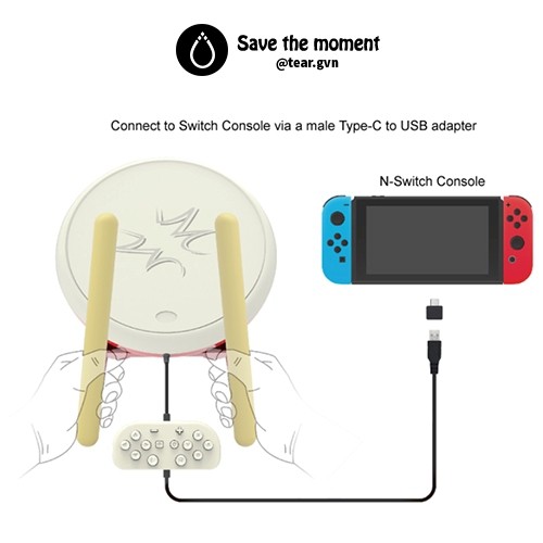 [Mã 159ELSALE hoàn 7% đơn 300K] Bộ trống Taiko (DOBE) cho Nintendo Switch