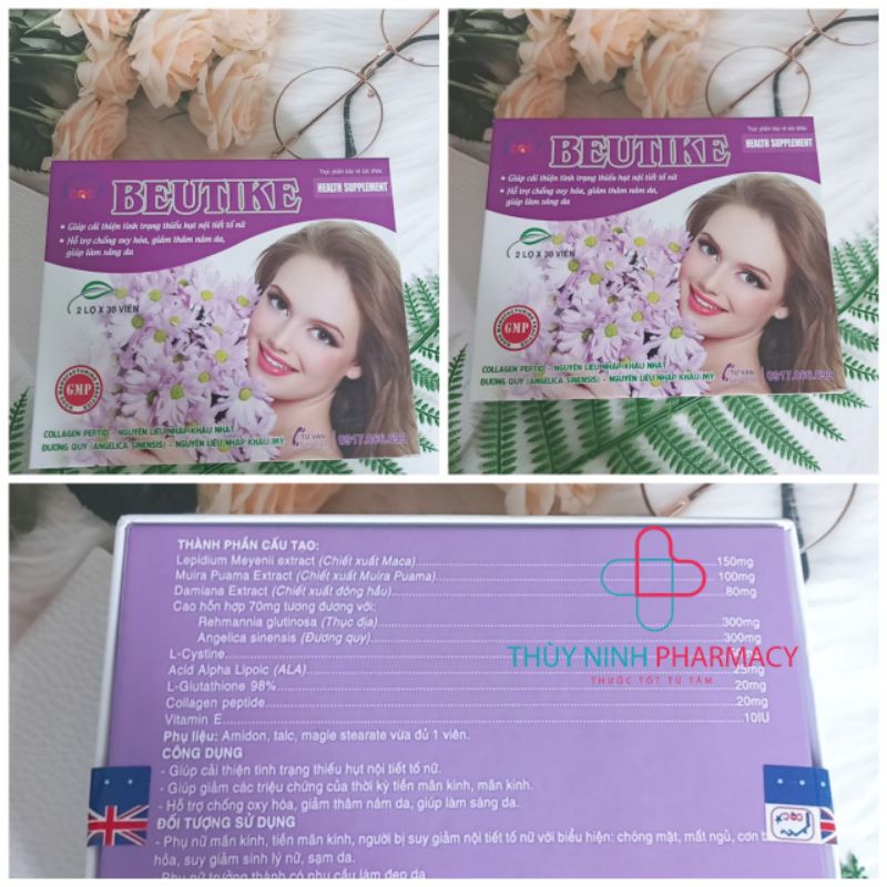 Viên uống nội tiết tố nữ BEUTIKE giúp cải thiện tình trạng thiếu hụt nội tiết tố nữ hộp 2 lọ