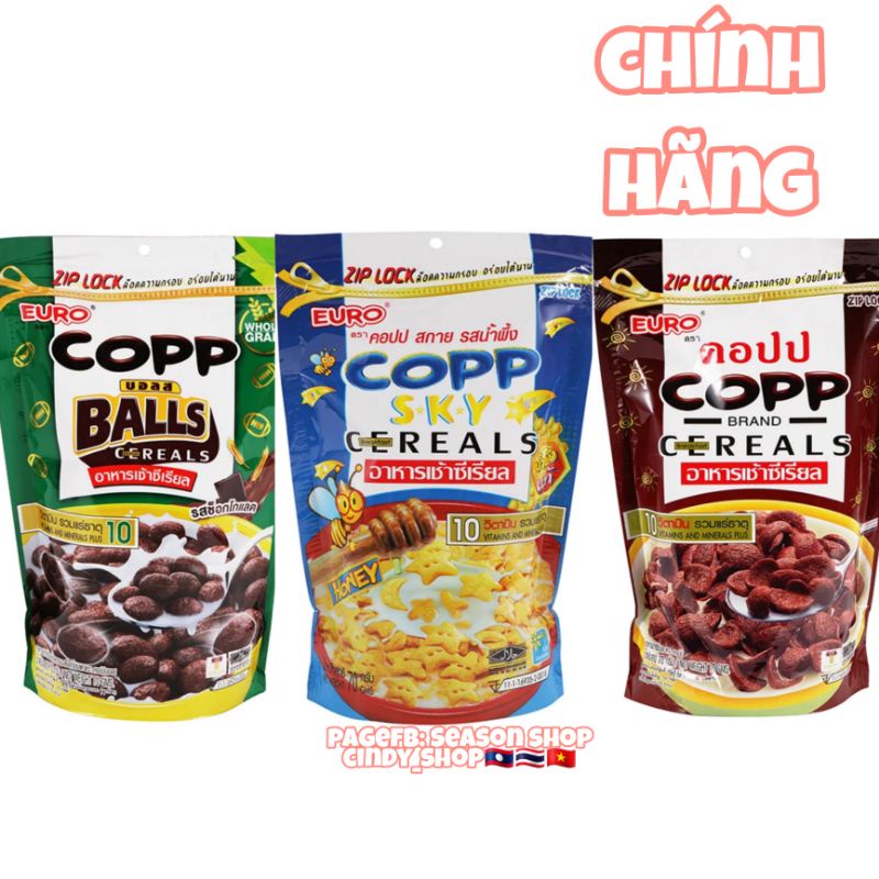 Cereals ăn sáng Copp Cereals 70g.🥛🍫🍪