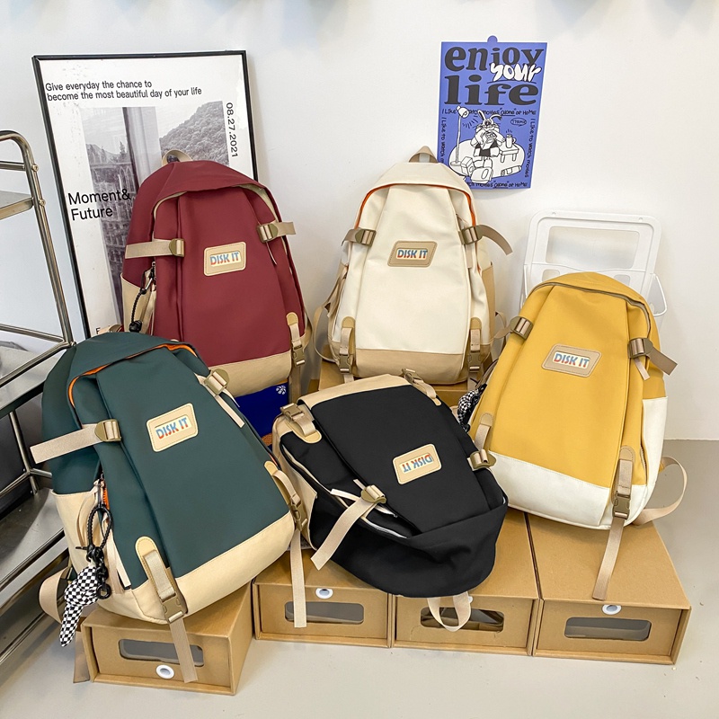 Balo Prettyzys đựng laptop cỡ 15.6inch sức chứa lớn phong cách Hàn Quốc thời trang cho sinh viên học sinh