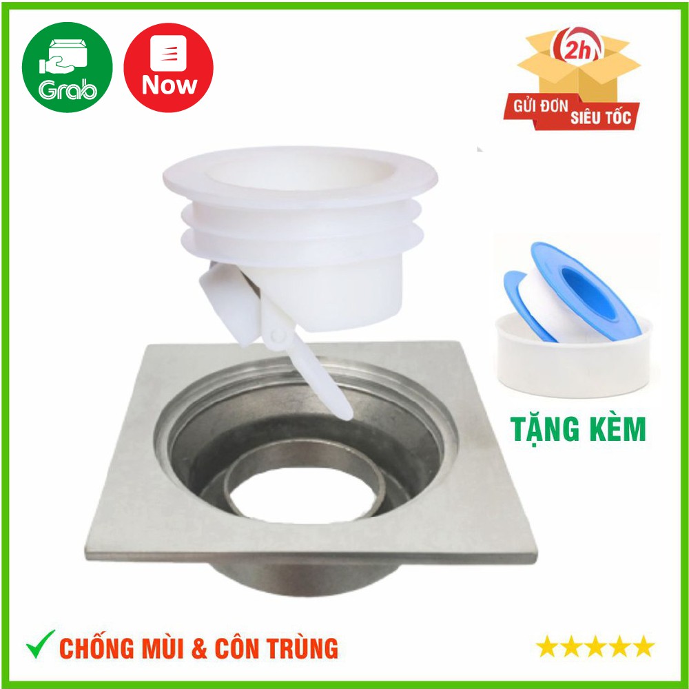 Nắp Ngăn Mùi Hôi Cống, Chống Mùi Thoát Sàn, Côn Trùng, Chặn Mùi Hôi Cống - Tặng Kèm 1 Cuộn Cao Su Non