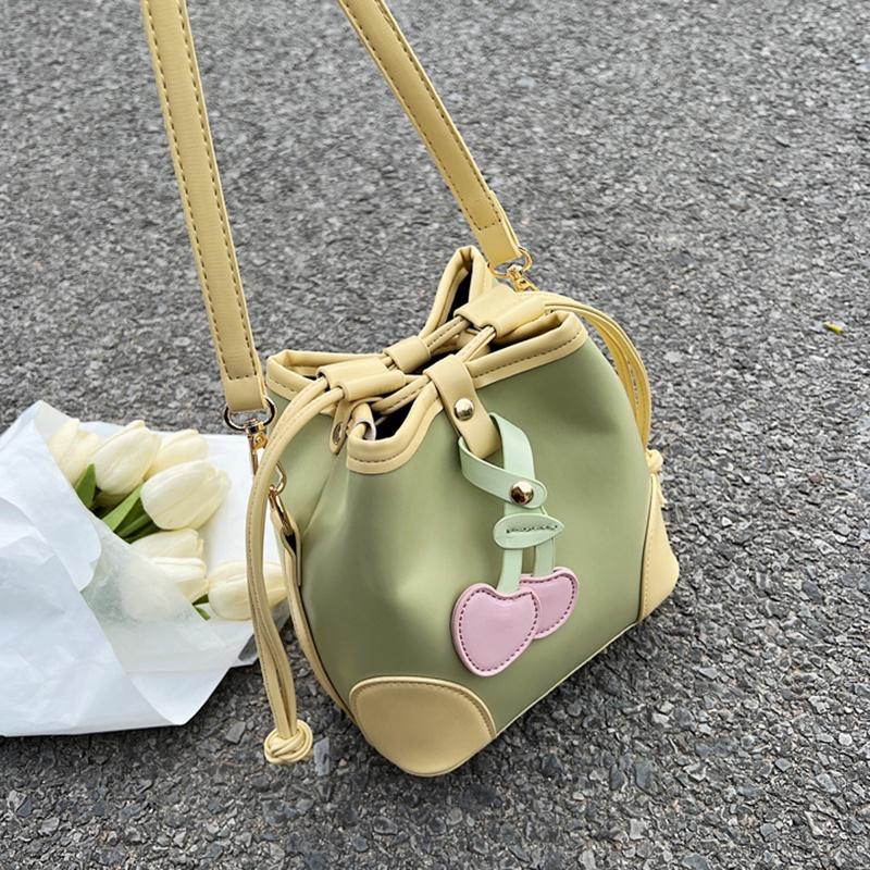 IELGY Túi Đeo Vai Hình Xô Phối Màu Phong Cách Cổ Điển Thời Trang Cho Nữ