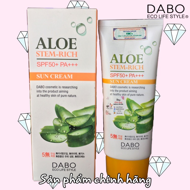 Kem chống nắng dưỡng da lô hội DABO Aloe Stem Rich