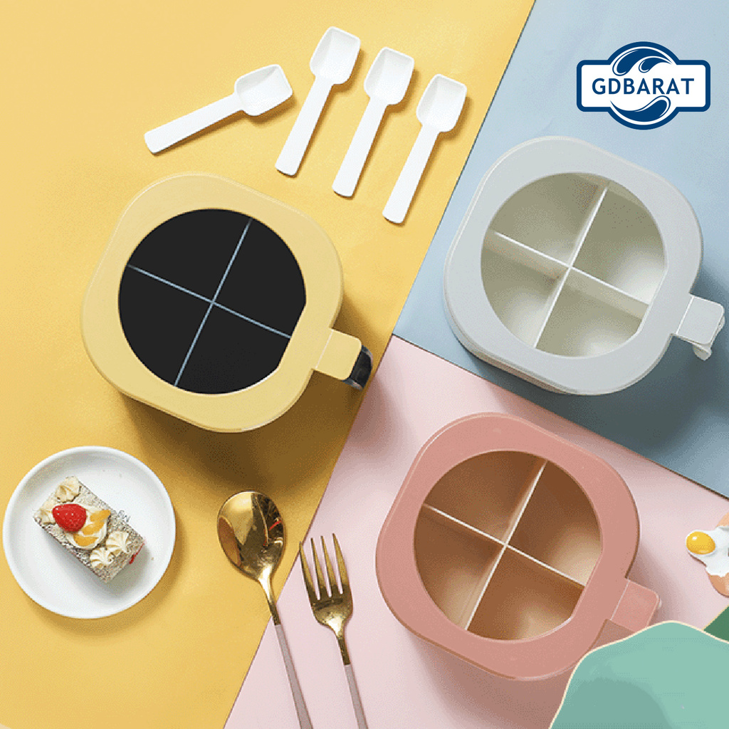 Hộp Đựng Gia Vị 4 Trong 1 Kèm Muỗng Tiện Dụng Cho Nhà Bếp