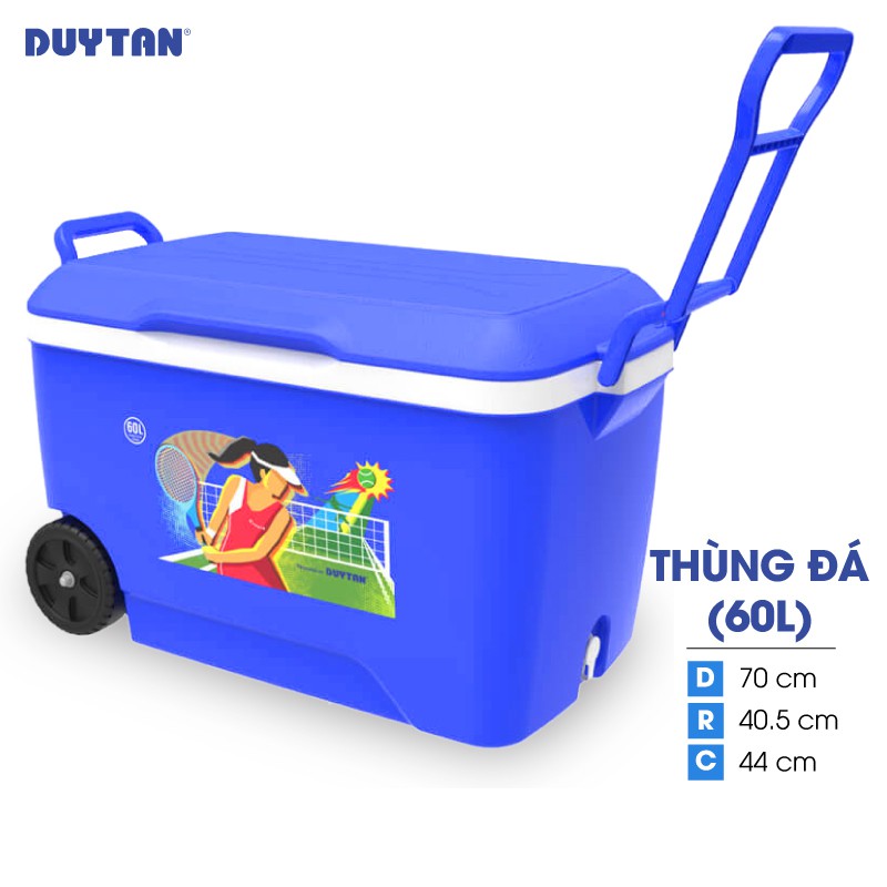 Thùng đá nhựa DUY TÂN Matsu 60 lít có bánh xe (72 x 41 x 44 cm) - 02942 - Giao màu ngẫu nhiên