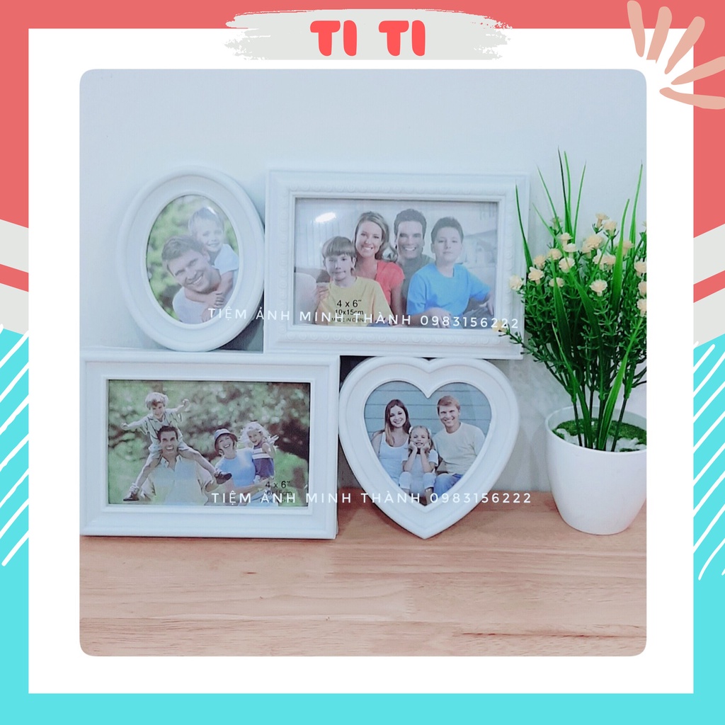 Khung ảnh để bàn treo tường phong cách hiện đại in 04 ảnh miễn phí tại Tổng kho Album ảnh TiTi