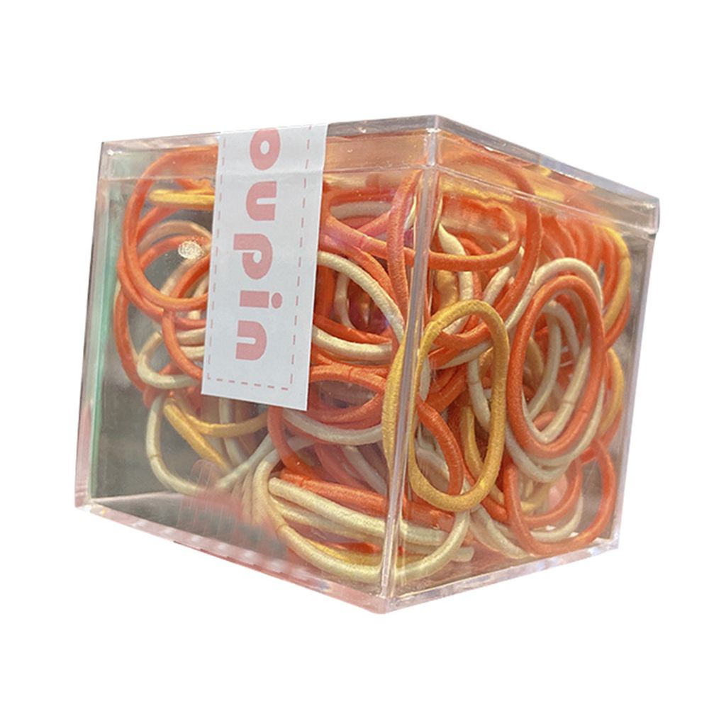 Set 100 Dây Thun Cột Tóc Mềm Co Giãn Nhiều Màu Sắc Phong Cách Hàn Quốc Cho Bé