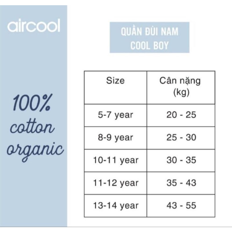 Set 3 sịp đùi bé trai Aircool