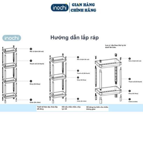 Kệ đựng đồ đa năng 4 tầng cao cấp inochi, kệ gia vị, kệ bếp, kệ nhà tắm - Giao màu ngẫu nhiên