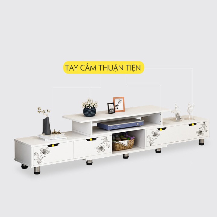 Kệ Tivi Gỗ 3 Tầng Có Ngăn Kéo, Kệ Gỗ Tivi Trang Trí Phòng Khách, Tủ Gỗ Trang Trí Phòng Khách Cao Cấp