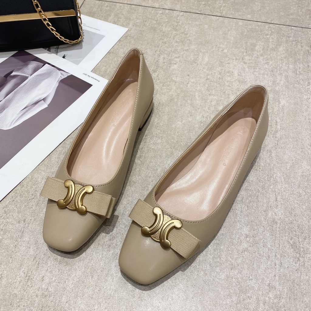 Giày Cao Gót Mũi Vuông Đế Dày Thanh Lịch Hợp Thời Trang Cho Nữ