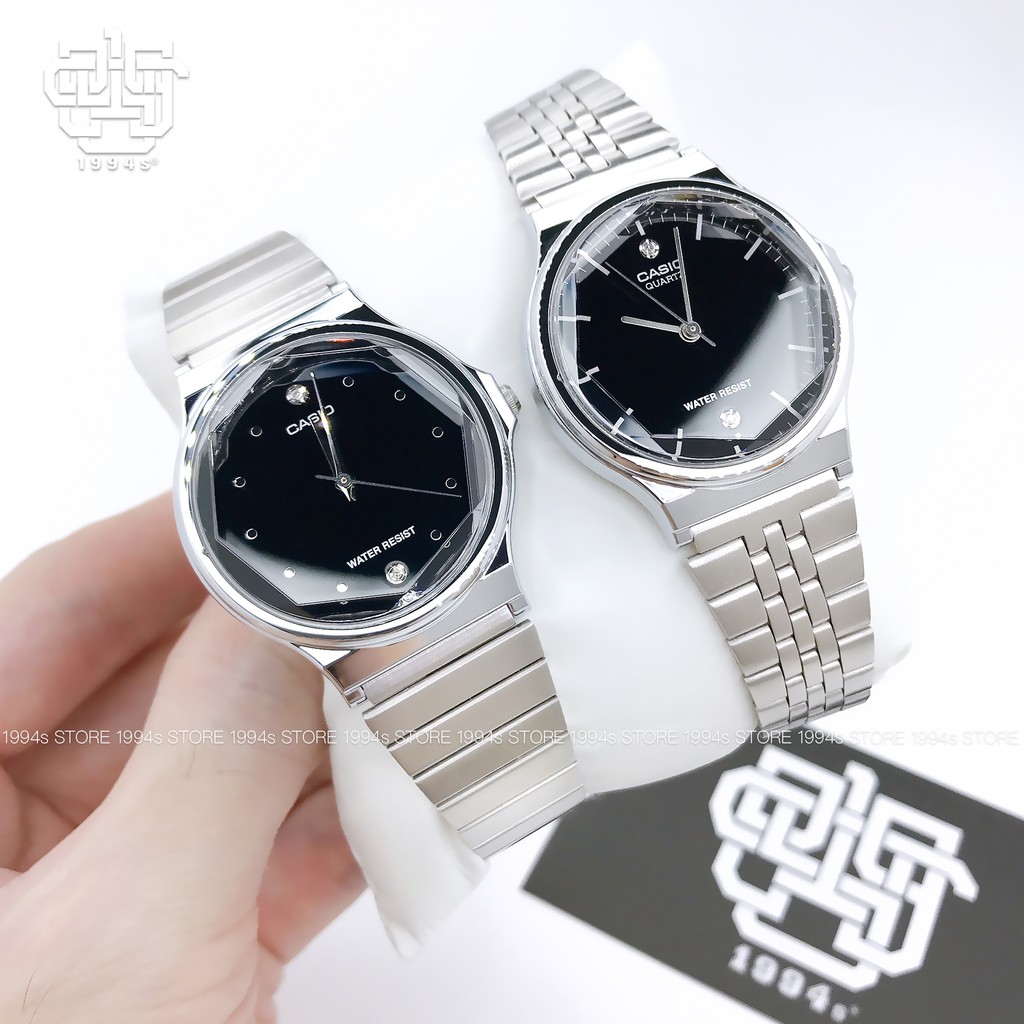 Đồng hồ unisex Casio MQ-1000D-1A / MQ-1000D-1A2 đính kim cương tự nhiên, chống nước 50m, size 34.9mm, hàng chính hãng