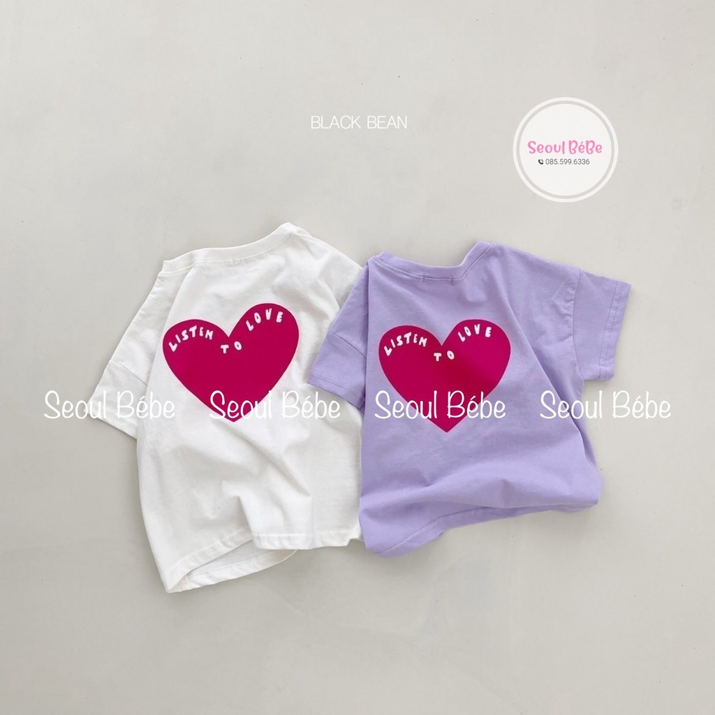 Áo phông trái tim cho bé từ 8-19kg LOVE Tea hãng Blackbean hè 2022