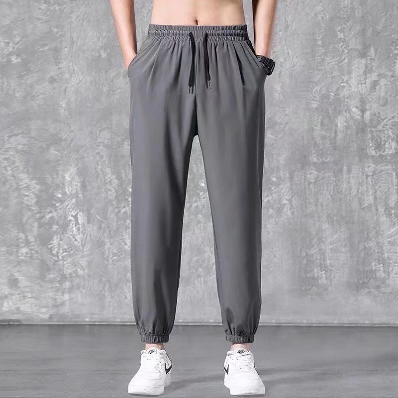 Quần Legging Thể Thao Bằng Lụa Mát Màu Trơn Thoáng Khí Dễ Phối Đồ Size M-4XL Dành Cho Nam