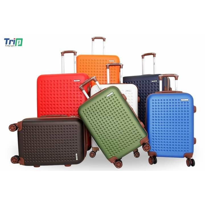 Vali nhựa cao cấp TRIP P803A size 20inch, xách tay lên máy bay, dây kéo đôi, khóa TSA, bảo hành 5 năm chính hãng