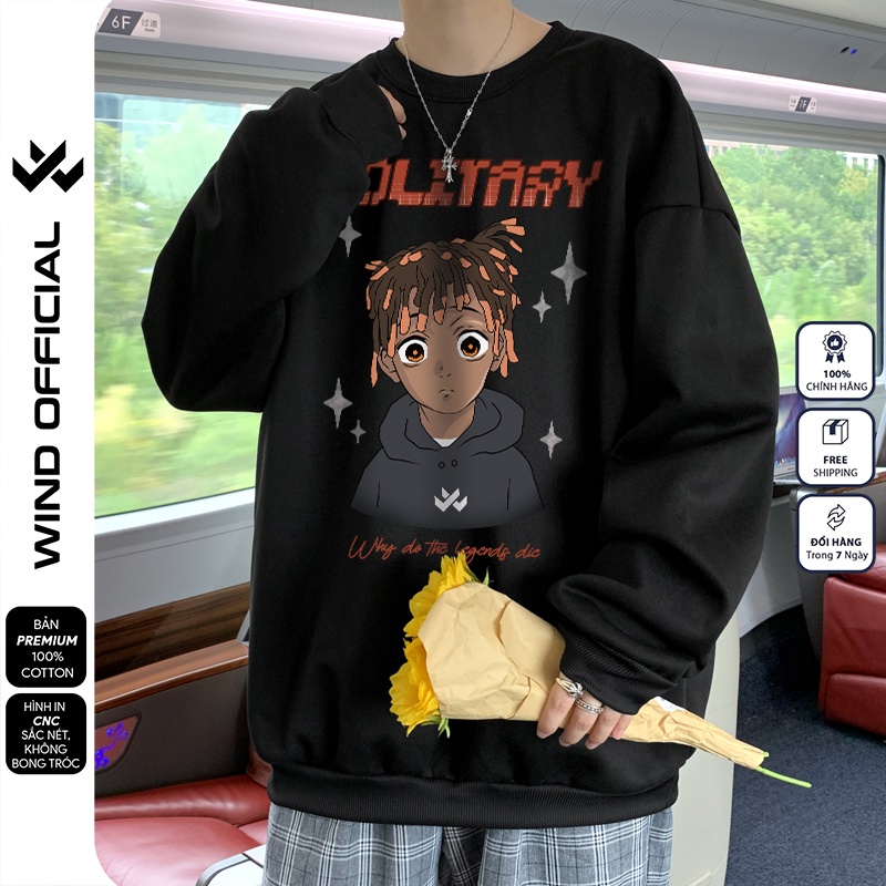 Áo sweater form rộng WIND unisex SOLITARY oversize tay dài thời trang nam nữ ulzzang