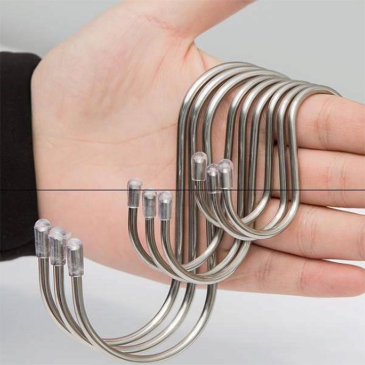 Móc treo đồ kinh loại inox hình chữ S | Móc treo quần áo mũ nón dao thớt đồ dùng cá nhân đa năng
