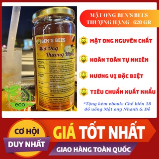 [SHOP UY TÍN] Mật Ong Thượng hạng BEN'S BEES Nguyên chất  620gr - Chai thủy tinh, cam kết chất lượng, miễn phí đổi trả