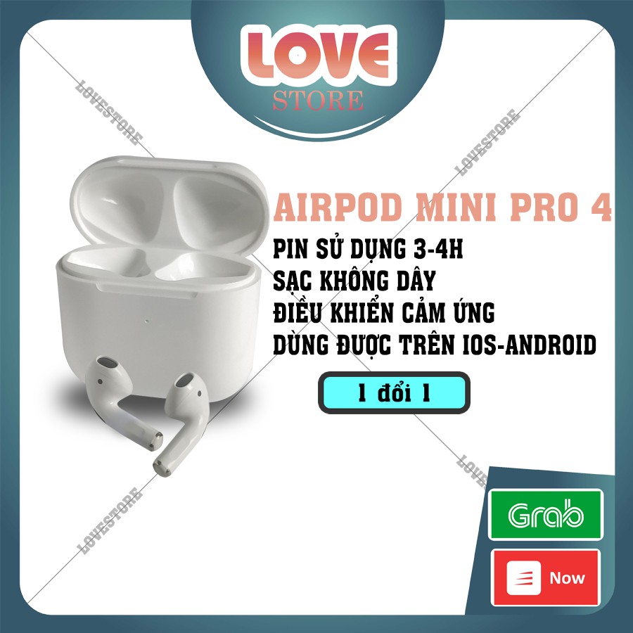 Tai Nghe Bluetooth 5.0 Airpods 2 Mini Pro 4 Định Vị - Đổi Tên - Xuyên Âm (Tặng Case Xịn) Love.Case | BigBuy360 - bigbuy360.vn