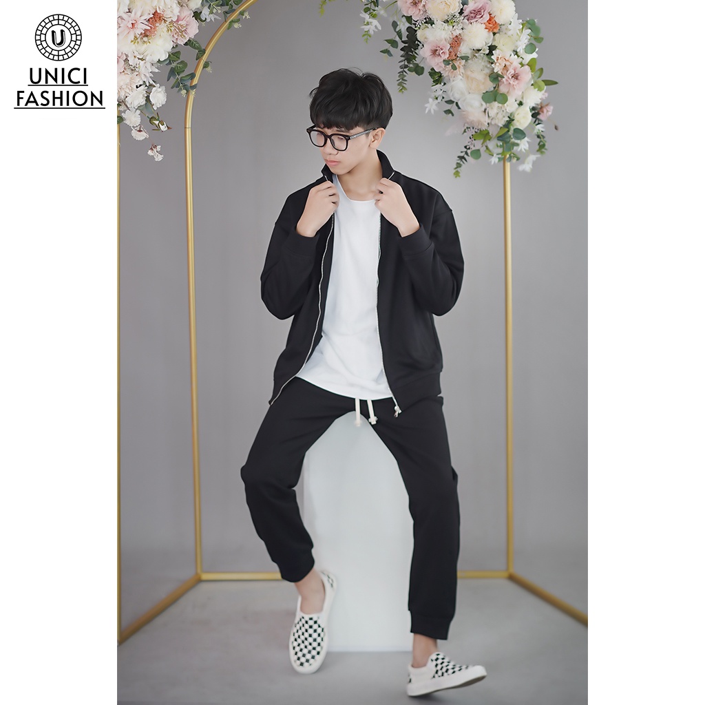 Bộ Nỉ Nam UNICI Bộ nỉ có khóa kéo thời trang cao cấp chất nỉ dày dặn form rộng phù hợp cho cả nam và nữ BNK234