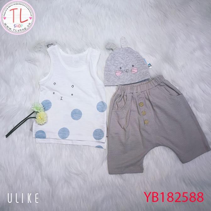Thời trang trẻ em - Set bộ áo chấm bi quần nút cho bé– Quần áo bé trai - Bộ bé trai - Quần áo bé gái - Bộ bé gái