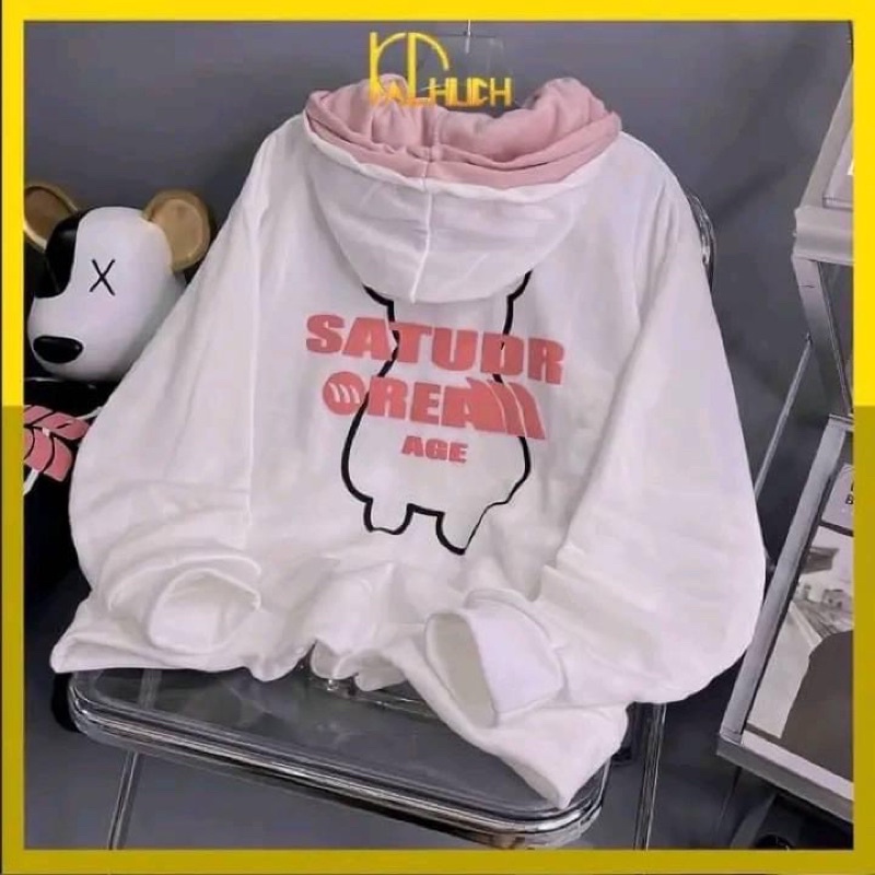 Áo Hoodie Nỉ Gấu SATUDR Unisex, Áo Nỉ Mũ 2 Lớp Dày Dặn Chất Nỉ Cotton ( kèm ảnh thật)