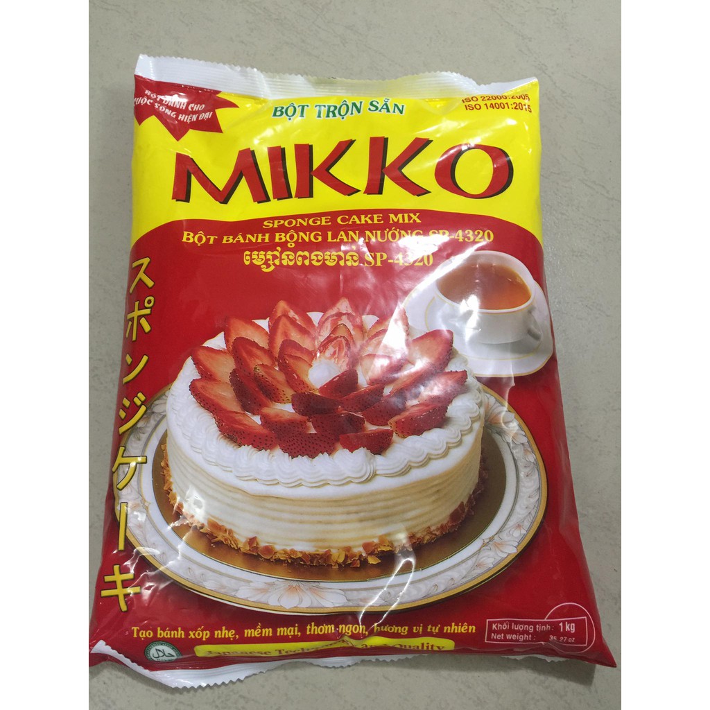 Bột Miko trộn sẵn làm bánh bông lan gói 1kg