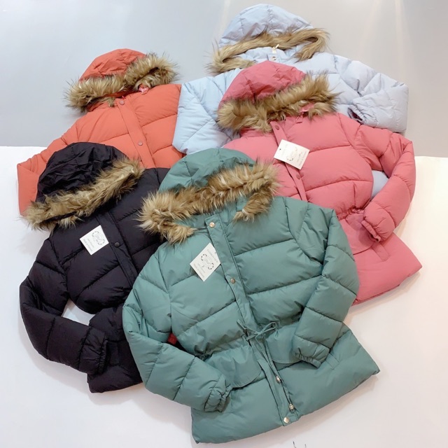 [Mã WARN60 hoàn 15% xu đơn 300k] Áo phao nữ mũ lông thắt eo | BigBuy360 - bigbuy360.vn