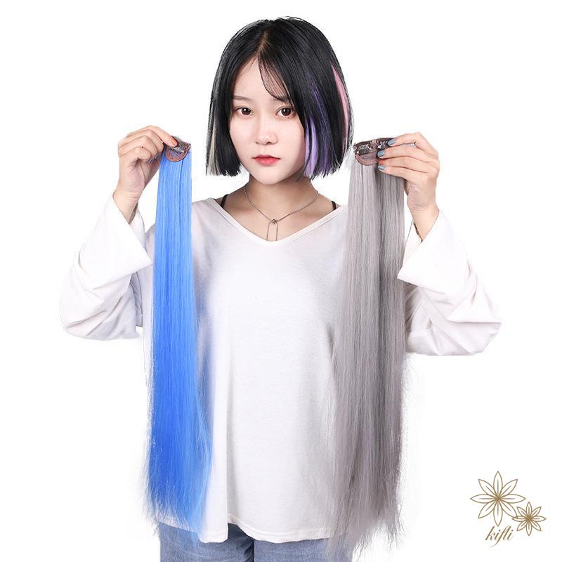 Tóc giả đẹp tóc kẹp dài thẳng light 60cm lọn nhiều màu phong cách Hàn Quốc