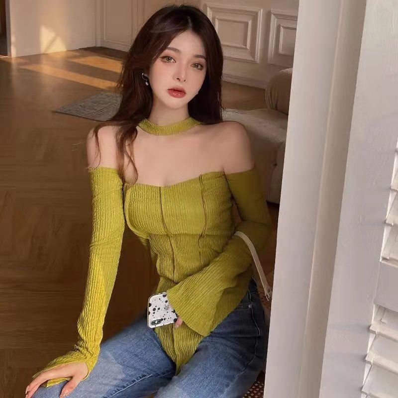 Áo COZOKC dài tay dáng ôm xẻ tà phong cách Hồng Kông cá tính