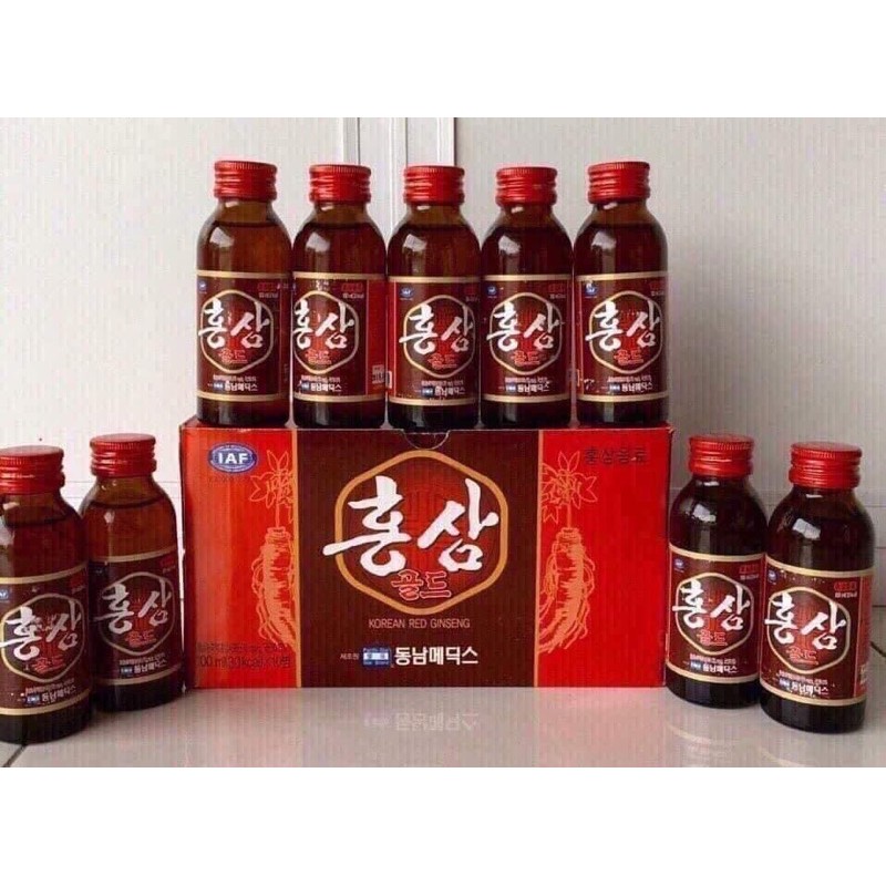 Nước Hồng Sâm Nguyên Chất Hàn Quốc (Hộp 10 chai -100ml)