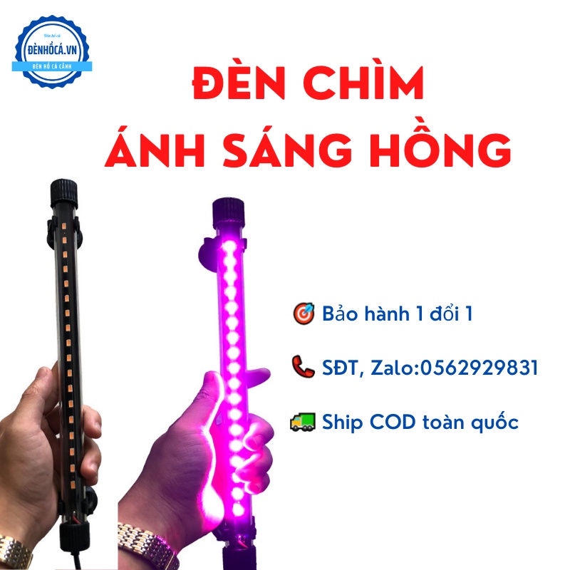 Đèn hồ cá ĐÈN CHÌM 20 - 60cm dùng cho hồ cá cảnh có công tắt loạt tốt